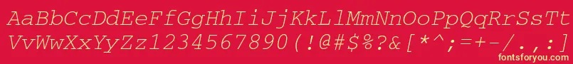 Crr36C Font – Yellow Fonts on Red Background