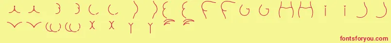 Alphabuttletters-fontti – punaiset fontit keltaisella taustalla