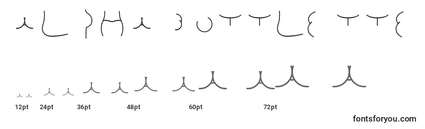 Alphabuttletters Font Sizes