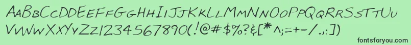 フォントBabcockshandRegular – 緑の背景に黒い文字