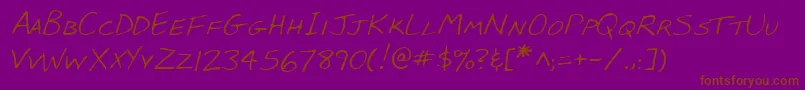 BabcockshandRegular Font – Brown Fonts on Purple Background
