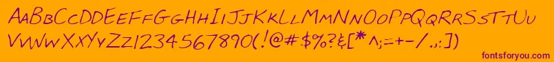 BabcockshandRegular-Schriftart – Violette Schriften auf orangefarbenem Hintergrund