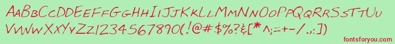 BabcockshandRegular Font – Red Fonts on Green Background
