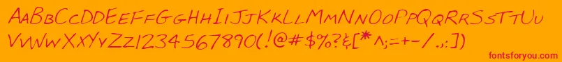BabcockshandRegular Font – Red Fonts on Orange Background