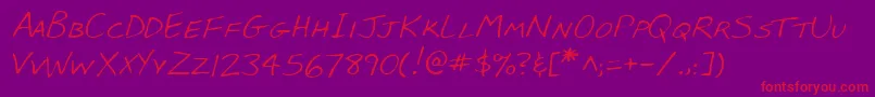 BabcockshandRegular-Schriftart – Rote Schriften auf violettem Hintergrund