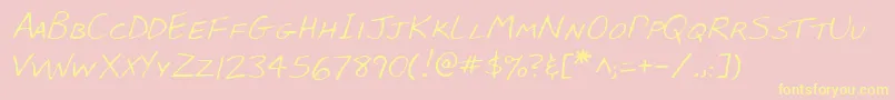 BabcockshandRegular-Schriftart – Gelbe Schriften auf rosa Hintergrund