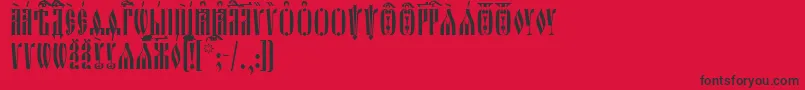 OglavieIeucs Font – Black Fonts on Red Background