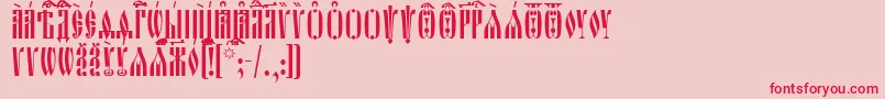 OglavieIeucs-Schriftart – Rote Schriften auf rosa Hintergrund