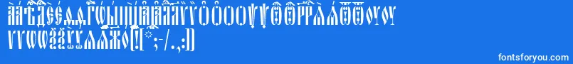 OglavieIeucs Font – White Fonts on Blue Background