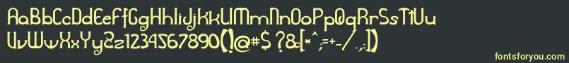 フォントAwelita – 黒い背景に黄色の文字
