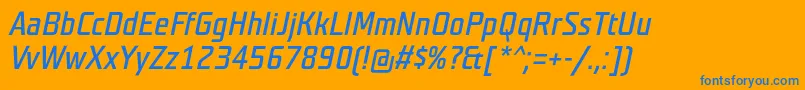 TeutonnormalItalic Font – Blue Fonts on Orange Background