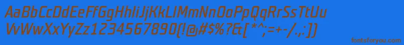 TeutonnormalItalic Font – Brown Fonts on Blue Background