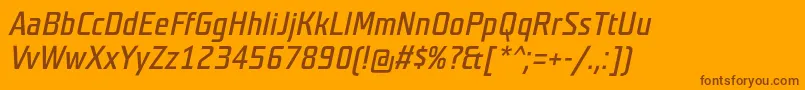 TeutonnormalItalic Font – Brown Fonts on Orange Background