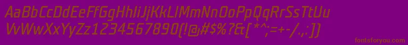 TeutonnormalItalic Font – Brown Fonts on Purple Background