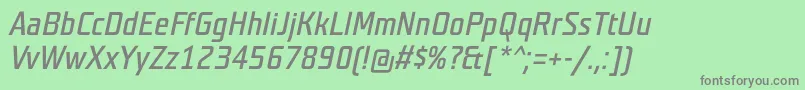 Fonte TeutonnormalItalic – fontes cinzas em um fundo verde
