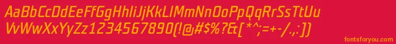 TeutonnormalItalic Font – Orange Fonts on Red Background