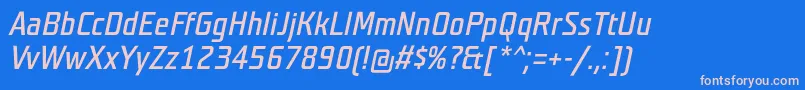 TeutonnormalItalic Font – Pink Fonts on Blue Background