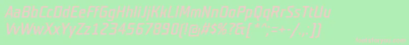 TeutonnormalItalic Font – Pink Fonts on Green Background