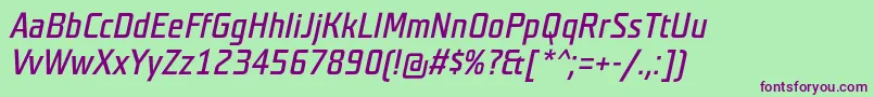 fuente TeutonnormalItalic – Fuentes Moradas Sobre Fondo Verde