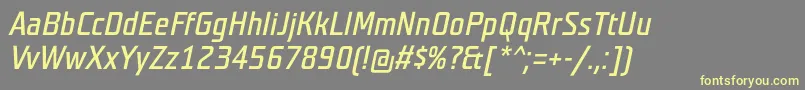 Fonte TeutonnormalItalic – fontes amarelas em um fundo cinza