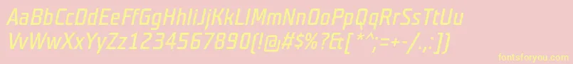TeutonnormalItalic Font – Yellow Fonts on Pink Background