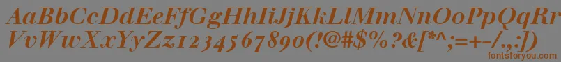 WalbaumBoldItalicOldstyleFigures Font – Brown Fonts on Gray Background