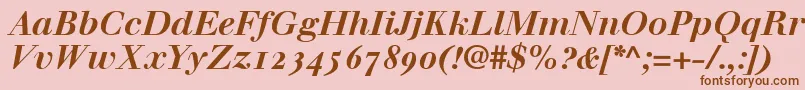 WalbaumBoldItalicOldstyleFigures Font – Brown Fonts on Pink Background