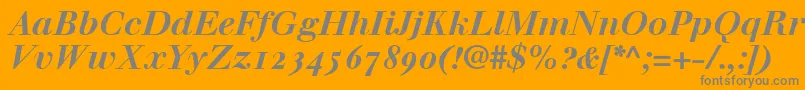 WalbaumBoldItalicOldstyleFigures Font – Gray Fonts on Orange Background