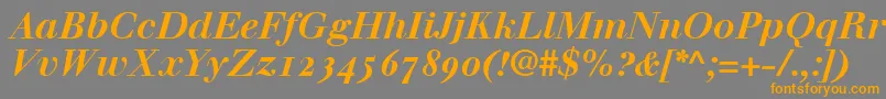 WalbaumBoldItalicOldstyleFigures Font – Orange Fonts on Gray Background