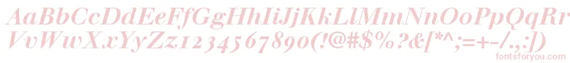 WalbaumBoldItalicOldstyleFigures Font – Pink Fonts on White Background