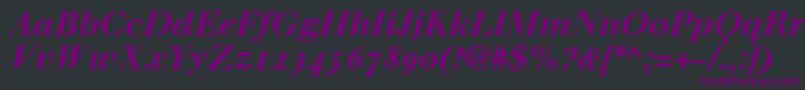 WalbaumBoldItalicOldstyleFigures Font – Purple Fonts on Black Background