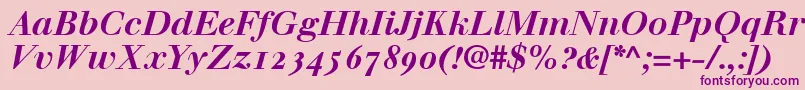 WalbaumBoldItalicOldstyleFigures Font – Purple Fonts on Pink Background