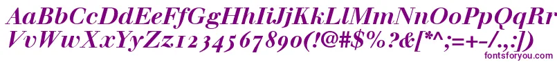 WalbaumBoldItalicOldstyleFigures Font – Purple Fonts on White Background