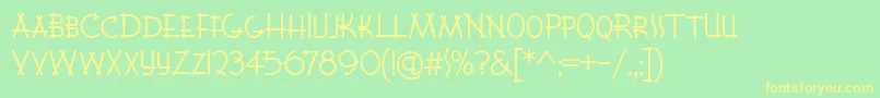 K22Lawenta Font – Yellow Fonts on Green Background
