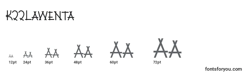 Размеры шрифта K22Lawenta (93070)