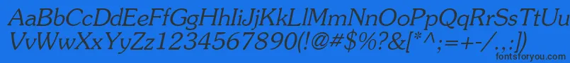 Шрифт Agsouci – чёрные шрифты на синем фоне