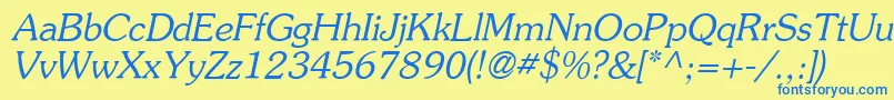 Agsouci Font – Blue Fonts on Yellow Background