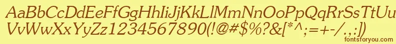 Agsouci Font – Brown Fonts on Yellow Background