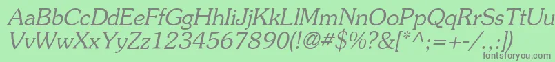 フォントAgsouci – 緑の背景に灰色の文字