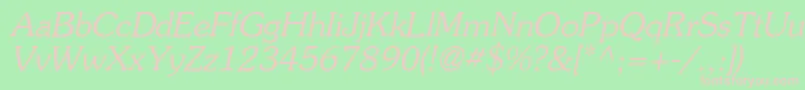 Agsouci Font – Pink Fonts on Green Background