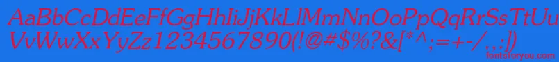 Agsouci Font – Red Fonts on Blue Background