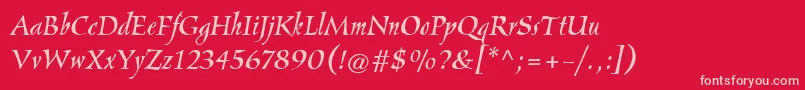 Pelican Font – Pink Fonts on Red Background