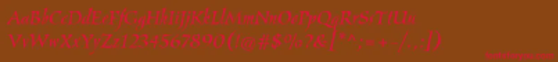 Pelican Font – Red Fonts on Brown Background