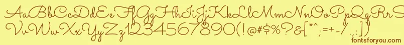fuente SacramentoRegular – Fuentes Marrones Sobre Fondo Amarillo