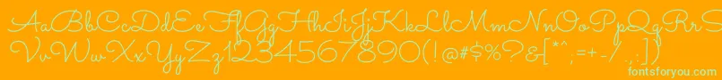 SacramentoRegular Font – Green Fonts on Orange Background
