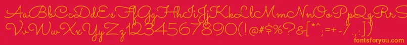 SacramentoRegular Font – Orange Fonts on Red Background