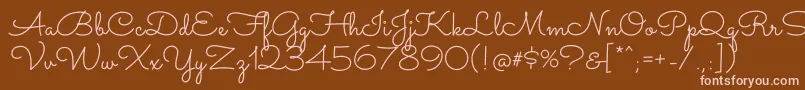 SacramentoRegular-Schriftart – Rosa Schriften auf braunem Hintergrund