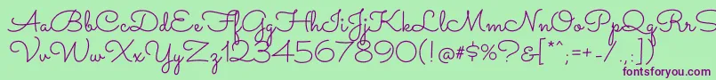 SacramentoRegular-Schriftart – Violette Schriften auf grünem Hintergrund