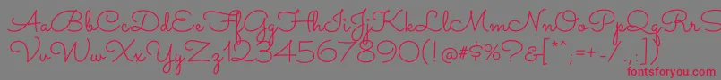 SacramentoRegular Font – Red Fonts on Gray Background