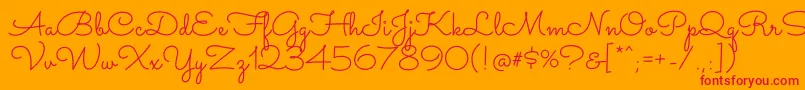 フォントSacramentoRegular – オレンジの背景に赤い文字